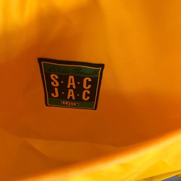 VTG  EBTEK Sac Jacket Mens XS Yellow Hooded Vented Full Zip Windbreaker Hiking - Picture 8 of 14